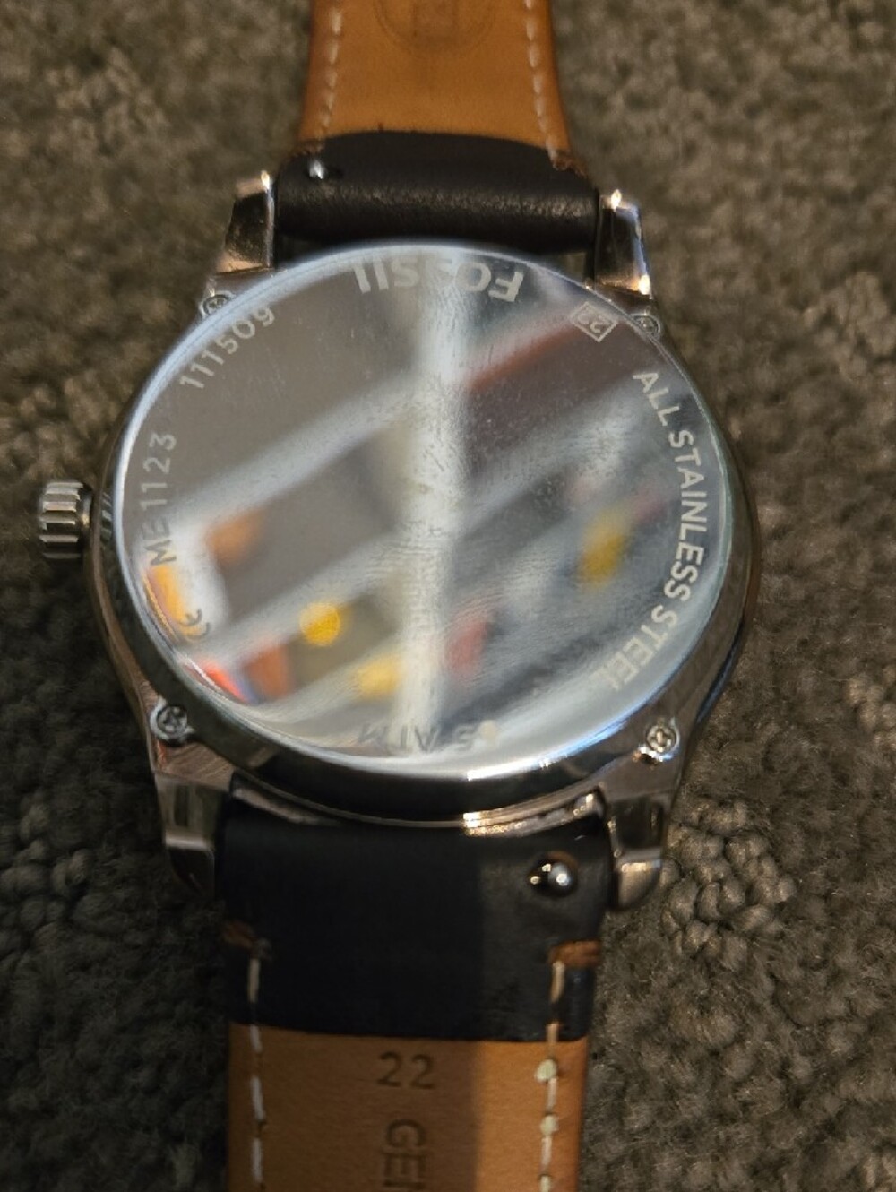 Fossil ME1123 Twist Brown Leather Skeleton Accent Watch - Picture 2 of 4